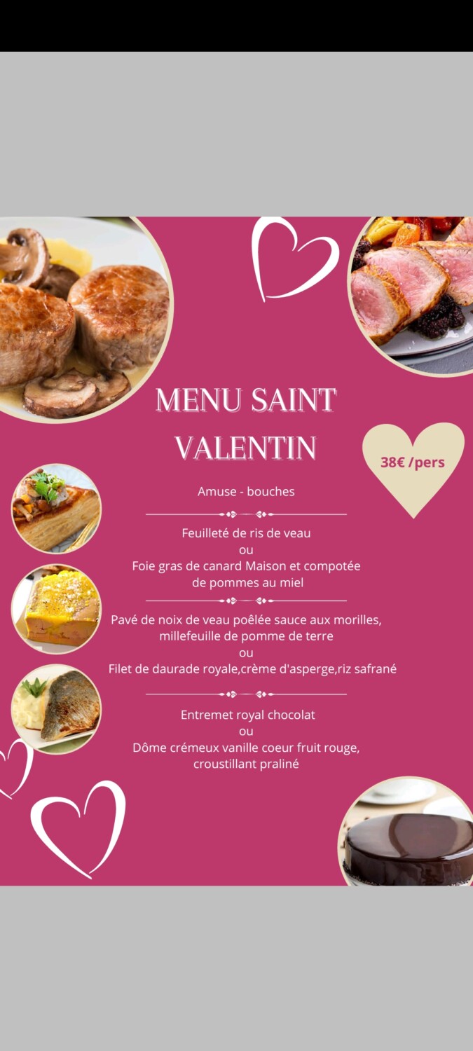 L'offre du moment : menu Saint Valentin - Au Paysan Gourmand